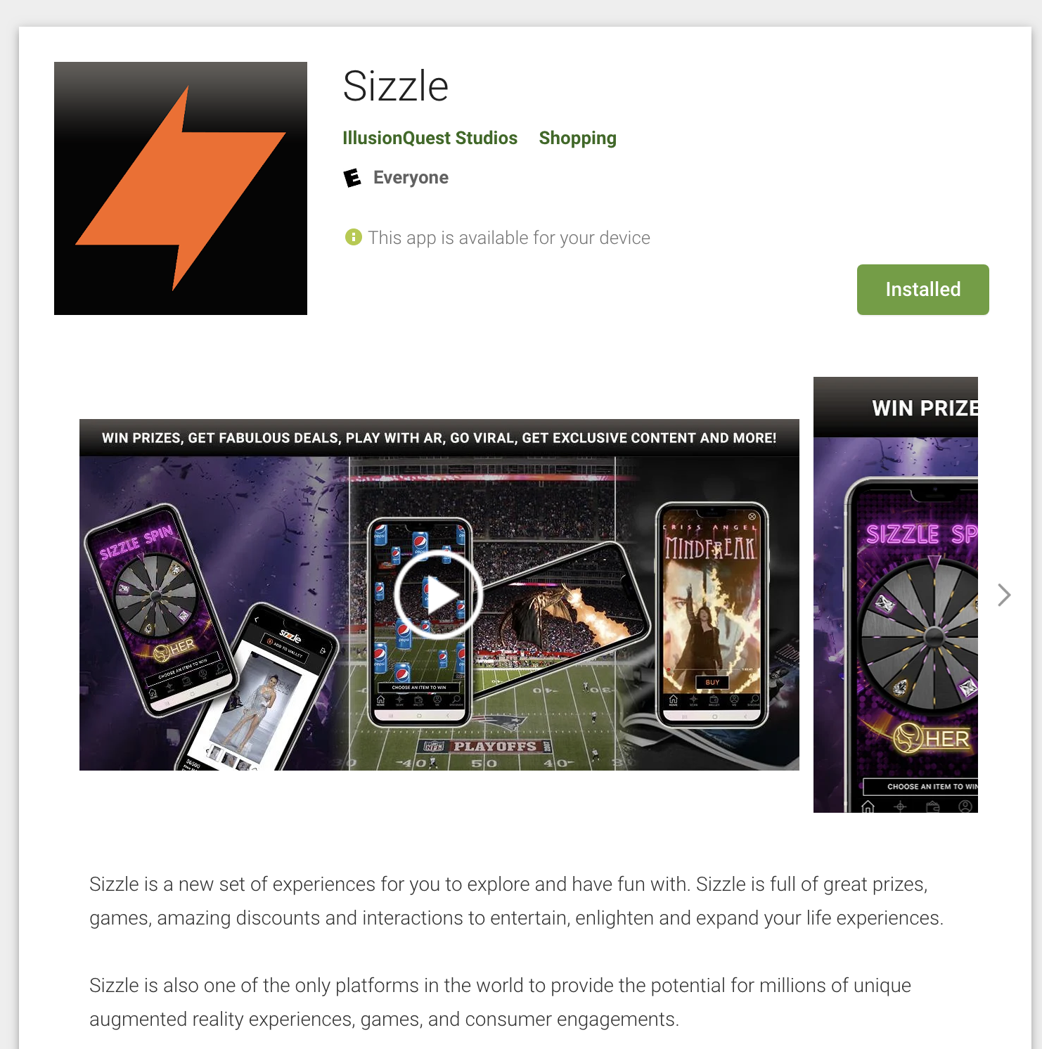 sizzle app